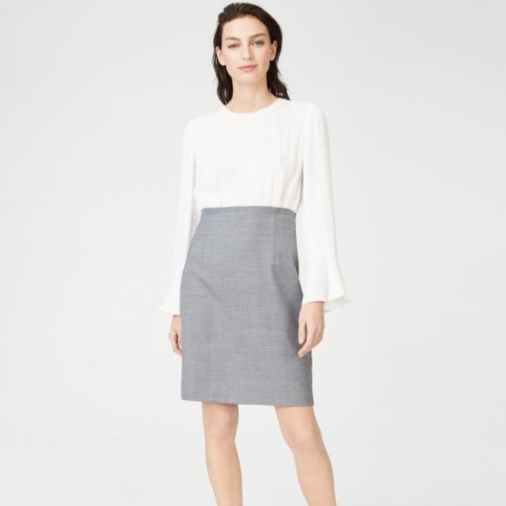 Club Monaco Matisse Tailored A-Line Dress Gray 00 Womens